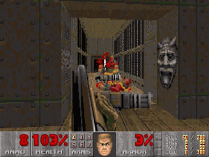Heavy Weapon Dude sucumbe ante la double shotgun de Doomguy